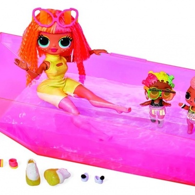 Conjunto de bonecas L.O.L. SURPRISE! numa piscina rosa com acessórios