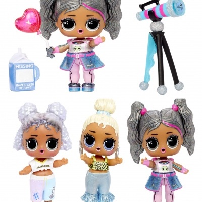 Bonecas LOL Surprise coloridas com acessórios e caixa com texto