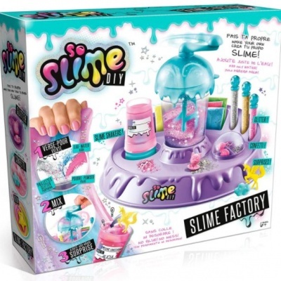 Conjunto So Slime DIY Slime Factory com máquina de fazer slime e acessórios coloridos em embalagem vistosa