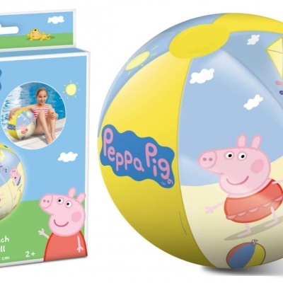 Bola de praia Peppa Pig amarelo e azul com embalagem