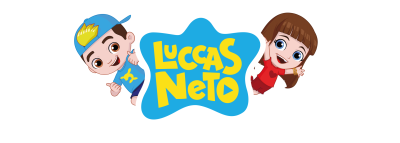 Duas personagens animadas e logótipo 'Luccas Neto'