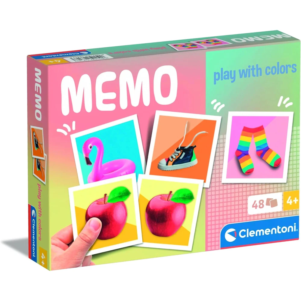 Jogo Memo Cores 48 Peças, Clementoni Jogo de cartas MEMO da Clementoni com imagens coloridas