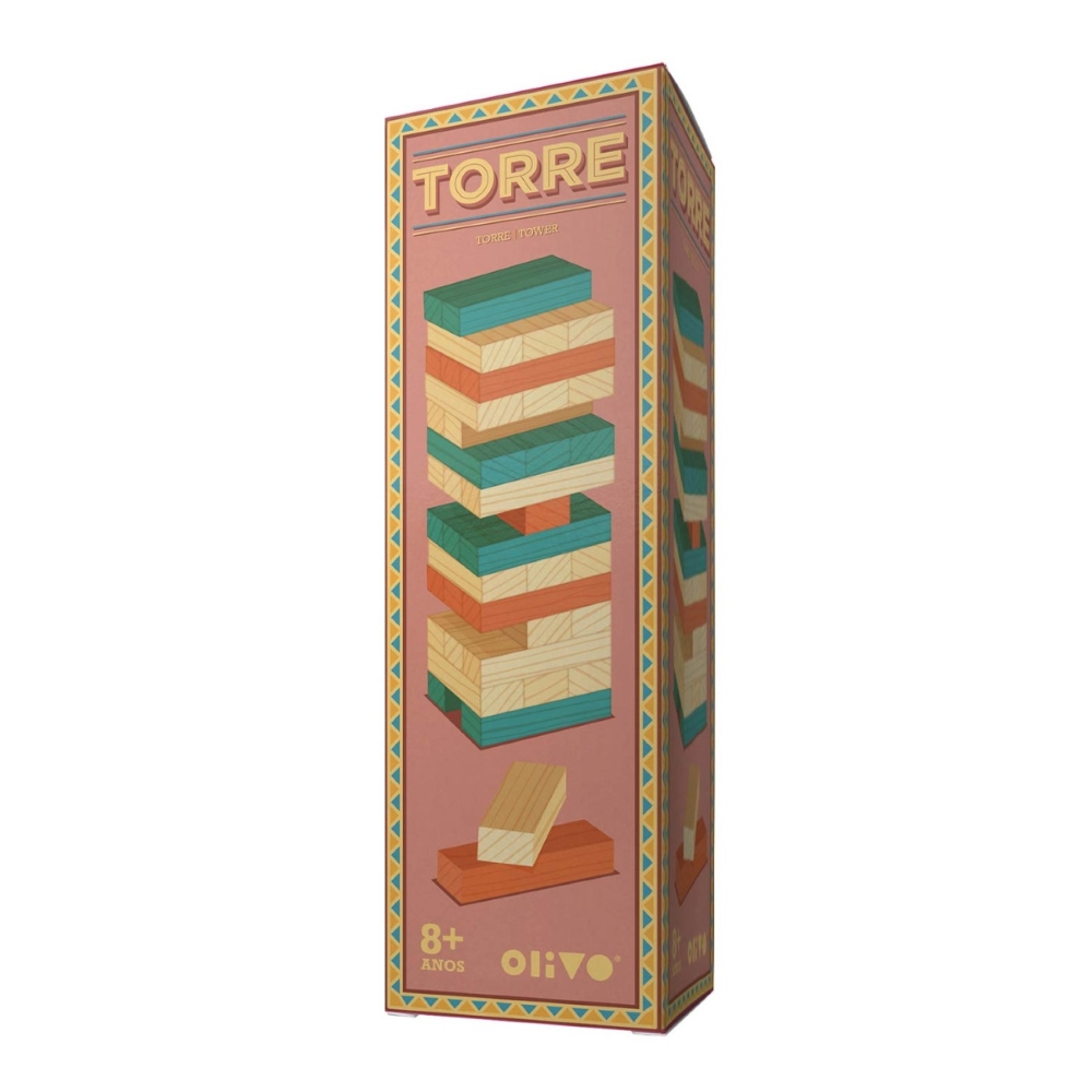 Torre de Equilíbrio em Madeira, Olivo Caixa de jogo de torre de blocos de madeira coloridos