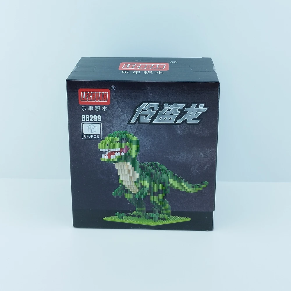Blocos de Construção Dinossauro 68299, Linkgo Caixa preta de brinquedo de blocos para montar dinossauro verde LECHUAN