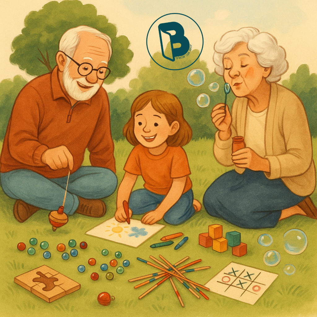 Três pessoas sentadas na relva a brincar e desenhar num parque