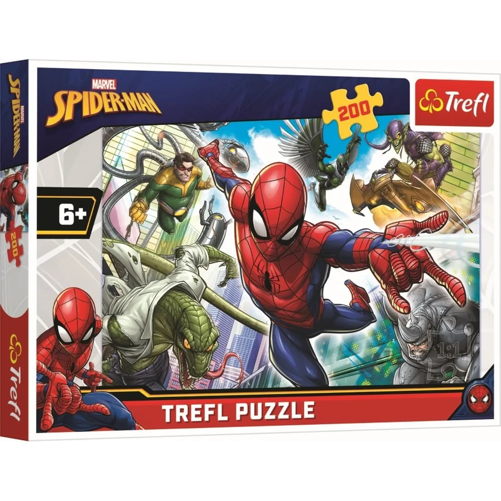 Puzzle Spiderman - 200 Peças, Trefl Caixa de puzzle Marvel Spider-Man com 200 peças da marca Trefl