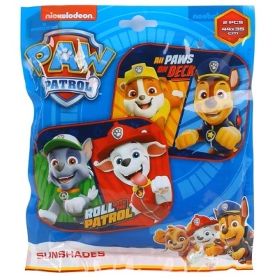 Pacote com 2 chapéus de sol Paw Patrol azul com personagens e texto em embalagem plástica