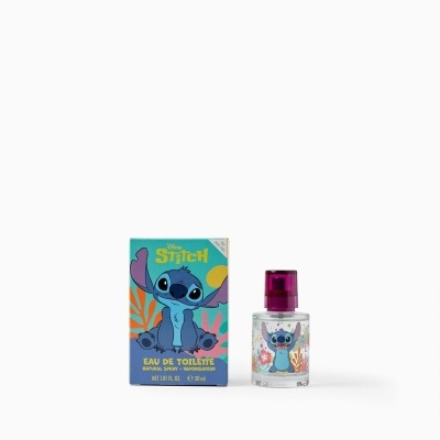 Frasco de Eau de Toilette com imagem do Stitch e caixa ao lado