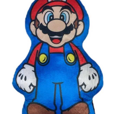 Almofada em forma de personagem de videojogo colorida
