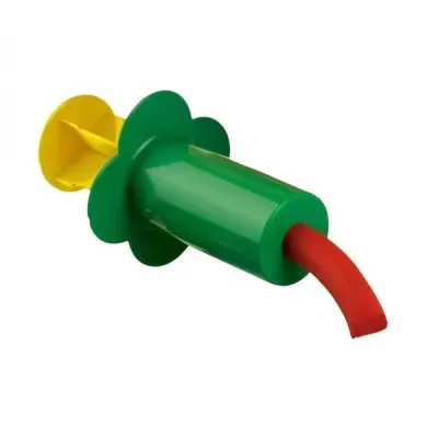 Dispositivo plástico verde, amarelo e vermelho isolado