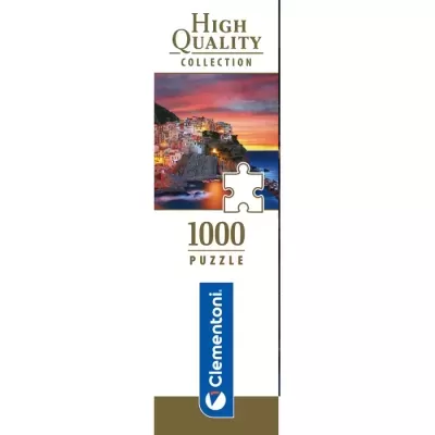 Caixa de puzzle com imagem costeira ao pôr do sol, 1000 peças, High Quality Collection Clementoni