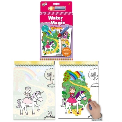 Kit de desenho Water Magic Unicorns com caneta de água e cadernos de colorir para crianças