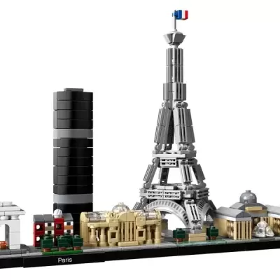 Miniatura da Torre Eiffel e edifícios de Paris em blocos de construção