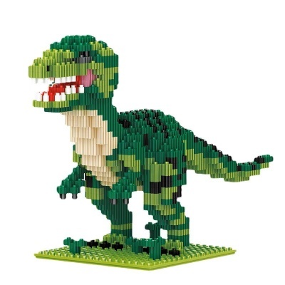 Figura de dinossauro Tyrannosaurus rex feita de blocos de construção pequenos