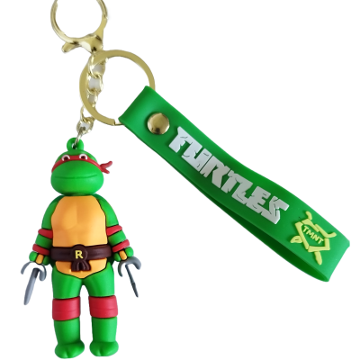 Chaveiro tartaruga verde com fita verde TMNT Turtles