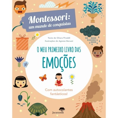 Capa do livro infantil O MEU PRIMEIRO LIVRO DAS EMOÇÕES com ilustrações coloridas e texto em português