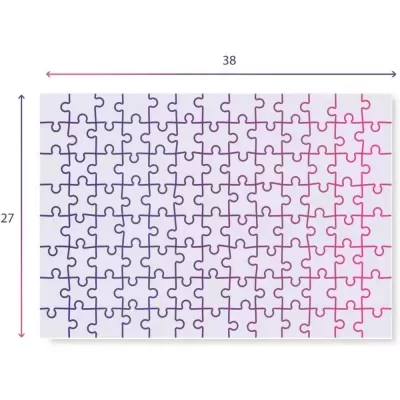 Puzzle retangular 80 peças azul para rosa 38x27 cm