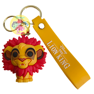 Porta-chaves com figura do Simba e tira amarela do The Lion King