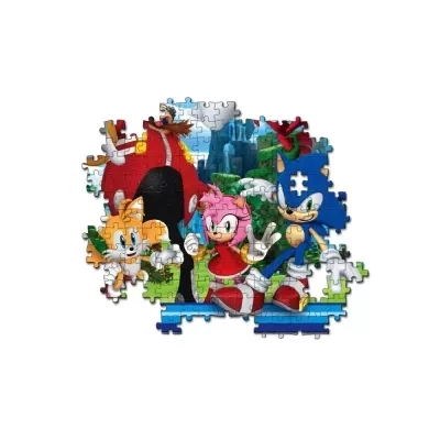 Quebra-cabeças incompleto com personagens Sonic