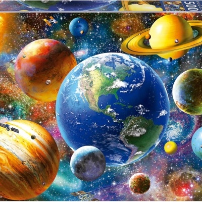Caixa de puzzle EDUCA 500 peças com ilustração do sistema solar