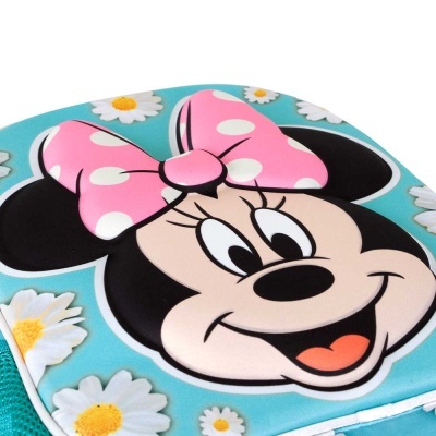 Bolsa ou estojo com estampa da personagem Minnie da Disney e margaridas