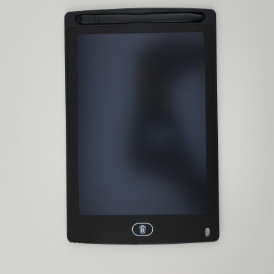 Tablet de escrita digital preto com caneta e botão de lixeira