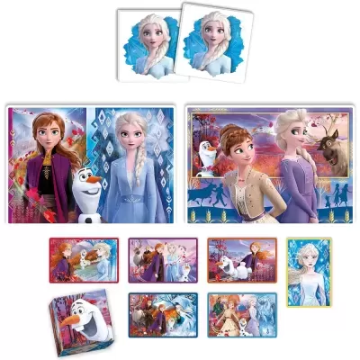 Cartas do filme Frozen com imagens coloridas dos personagens Anna, Elsa, Olaf e Sven