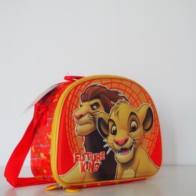 Bolsa térmica infantil redonda com ilustração de leões e texto Future King