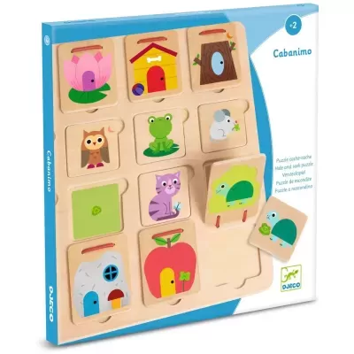 Quebra-cabeças de madeira colorido para crianças a partir dos 2 anos.