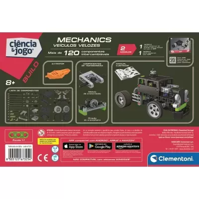 Conjunto de construção Mecânica Veículos Velozes Ciência & Jogo com peças para 2 modelos