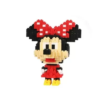 Figura de blocos plásticos coloridos da personagem Minnie