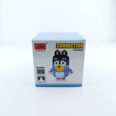 Caixa de blocos construção pinguim azul e preto CONNECTION BLOCKS