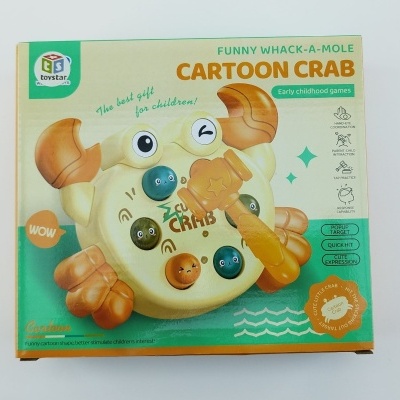 Embalagem de brinquedo Funny Whack-A-Mole Cartoon Crab com caranguejo e martelo de madeira