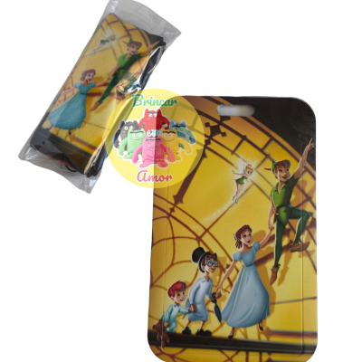 Suporte para bagagem com personagens Disney Peter Pan e fundo amarelo