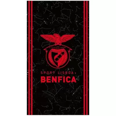 Toalha preta com emblema vermelho do Sport Lisboa e Benfica