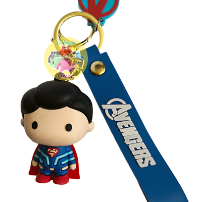Porta-chaves do Super-Homem com tira azul dos Avengers