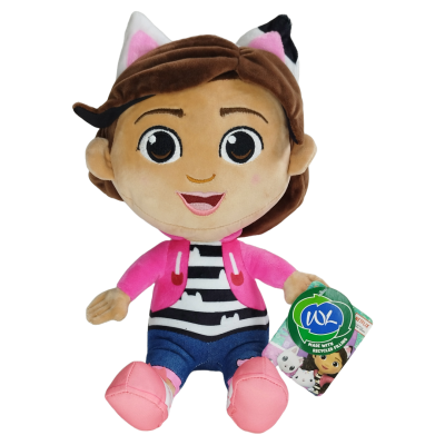 Pelúcia de criança com fato de gato e etiqueta 'FLEX'