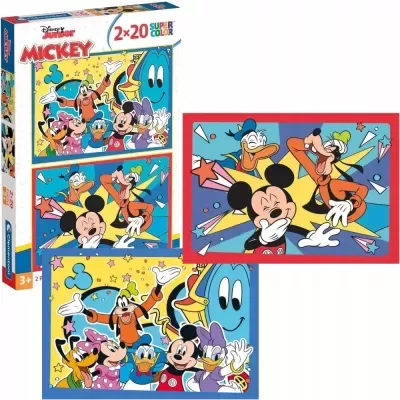 Caixa de puzzles Disney Junior Mickey com personagens coloridos