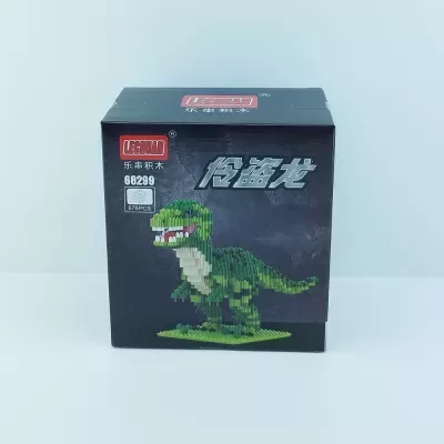 Caixa preta de brinquedo de blocos para montar dinossauro verde LECHUAN