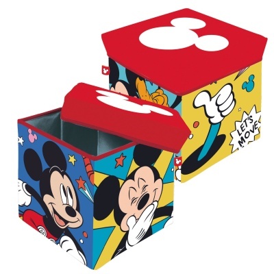 Caixas de arrumação com design do Mickey Mouse e tampa vermelha com ícone branco