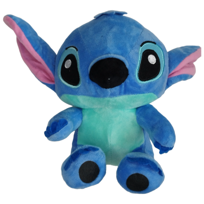 Pelúcia azul do personagem Stitch sentada