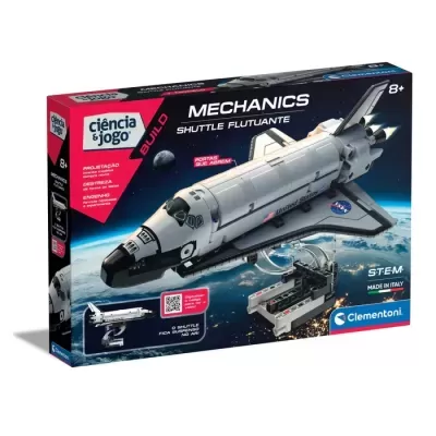 Caixa de brinquedo modelo mecânico de foguetão espacial Clementoni STEM para crianças 8+