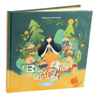 Livro infantil Branca de Neve e os sete anões com ilustrações coloridas na capa