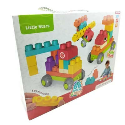 Caixa de brinquedo de blocos de construção macios e elásticos coloridos Little Stars