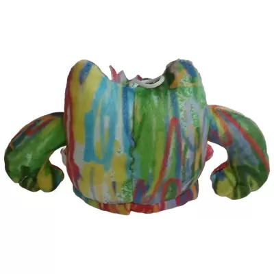 Chapéu felpudo colorido com padrão abstrato e cordão branco