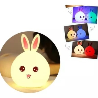 Luz noturna em forma de coelho com várias cores disponíveis
