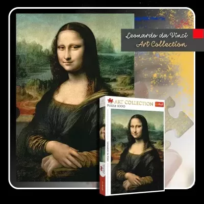 Puzzle Mona Lisa da coleção Leonardo da Vinci Art Collection com a caixa