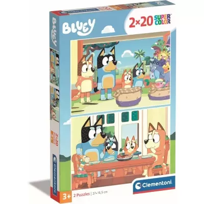 Caixa de puzzles Bluey com 2x20 peças da Clementoni