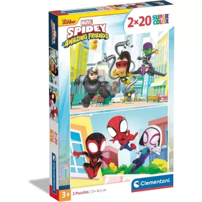 Caixa de puzzles Marvel Spidey and his Amazing Friends para crianças com personagens coloridos