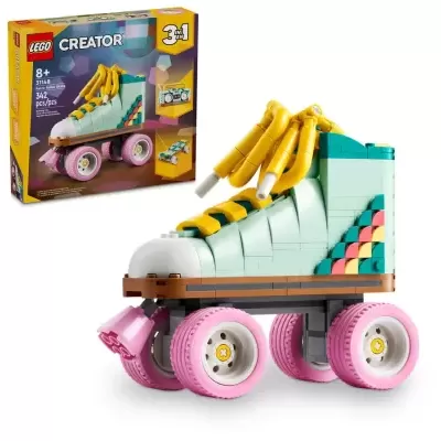 LEGO Creator 3-1 patins de construção em amarelo, turquesa, rosa e branco com caixa